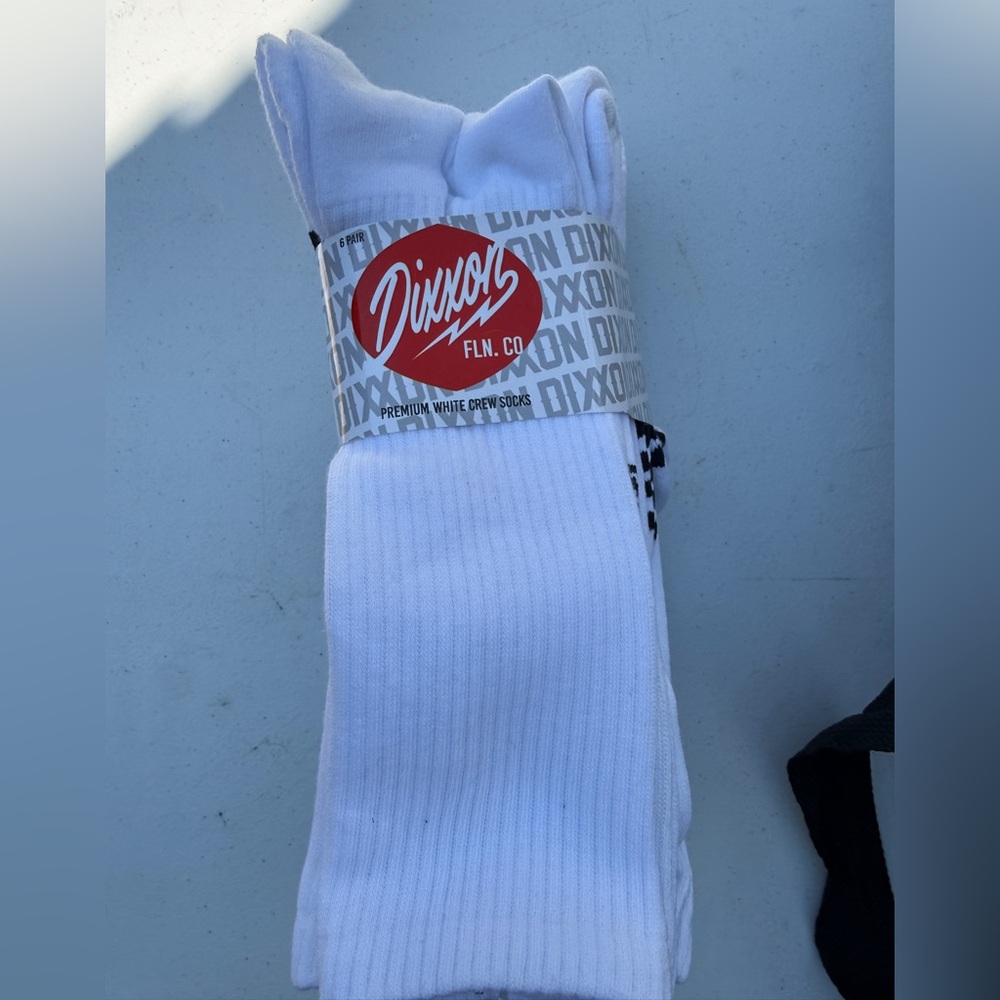 DIXXON 6PK PREMIUM CREW SOCKS - WHITE